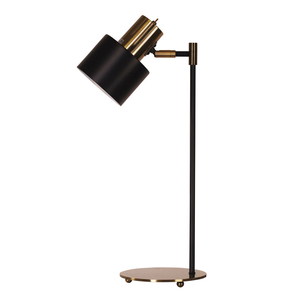 ARI Black With Antique Brass E27 Desk Lamp