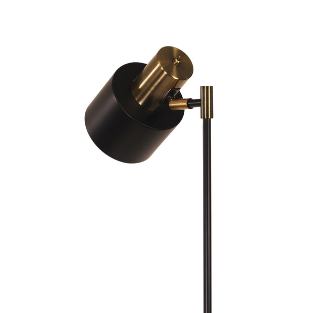 ARI Black With Antique Brass E27 Desk Lamp