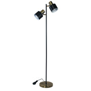 ARI Twin Black with Antique Brass E27 Floor Lamp