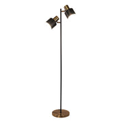 ARI Twin Black with Antique Brass E27 Floor Lamp