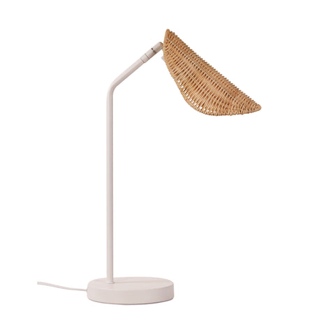MALTA White with Rattan Shade E14 Table Lamp