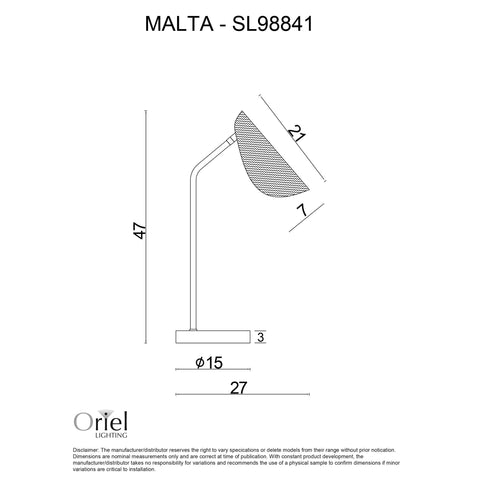 MALTA White with Rattan Shade E14 Table Lamp