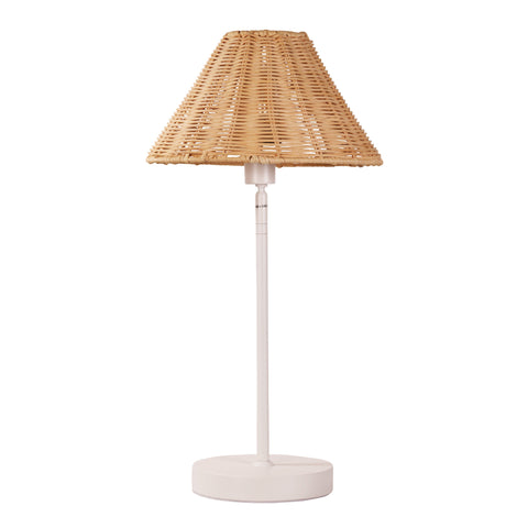 BELIZE White with Rattan Shade E14 Table Lamp