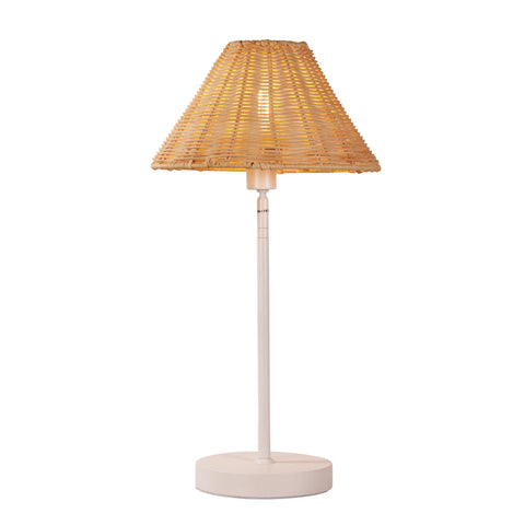 BELIZE White with Rattan Shade E14 Table Lamp