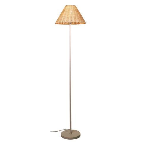 BELIZE White with Rattan Shade E27 Floor Lamp