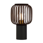 Sorens Oval Table Lamp Black with Brown Bamboo