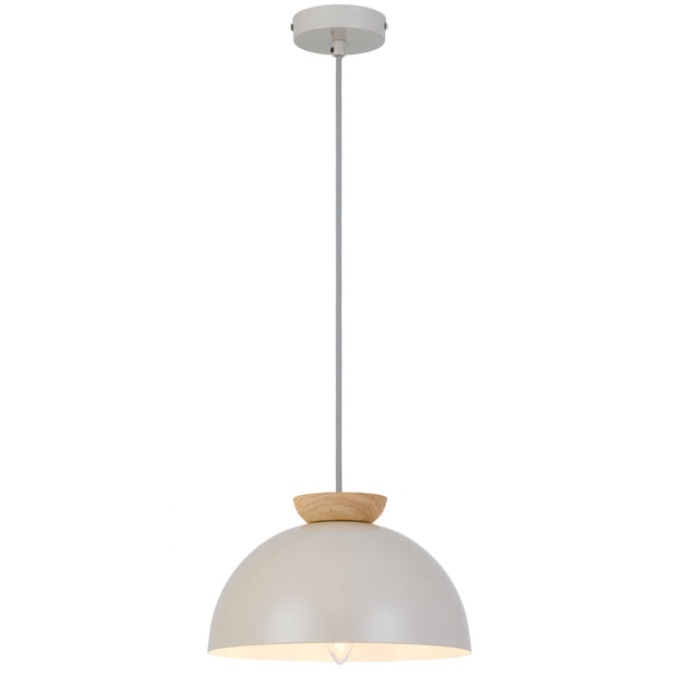 SOVIN 25cm Grey Iron Done With Timber E14 Pendant
