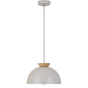 SOVIN 25cm Grey Iron Done With Timber E14 Pendant