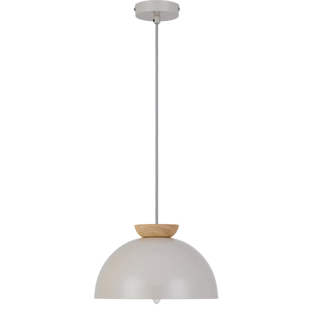 SOVIN 25cm Grey Iron Done With Timber E14 Pendant