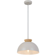 SOVIN 25cm Grey Iron Done With Timber E14 Pendant
