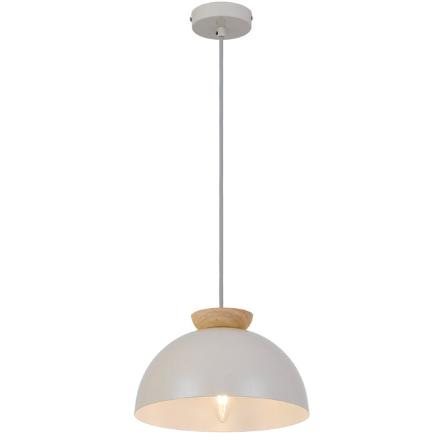 SOVIN 25cm Grey Iron Done With Timber E14 Pendant
