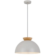 SOVIN 35cm Grey Iron Done With Timber E27 Pendant