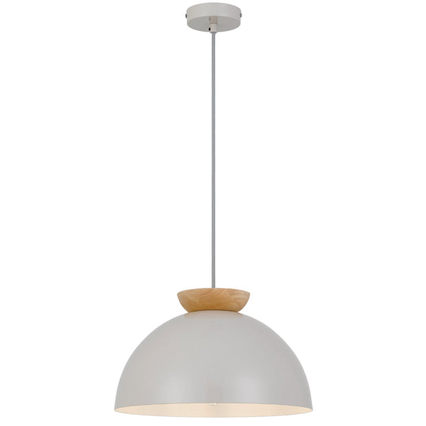 SOVIN 35cm Grey Iron Done With Timber E27 Pendant