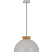 SOVIN 35cm Grey Iron Done With Timber E27 Pendant