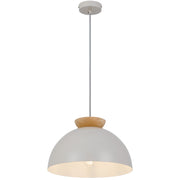 SOVIN 35cm Grey Iron Done With Timber E27 Pendant