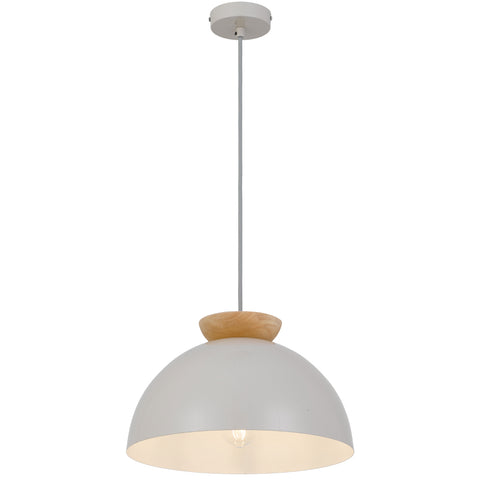 SOVIN 35cm Grey Iron Done With Timber E27 Pendant