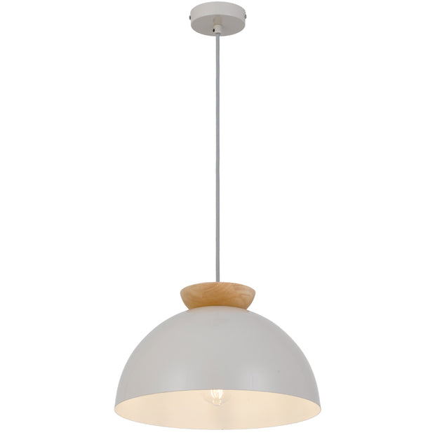 SOVIN 35cm Grey Iron Done With Timber E27 Pendant