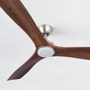 Spitfire DC 52 Nickel Ceiling Fan with Walnut Blades and 18W 3CCT LED Light
