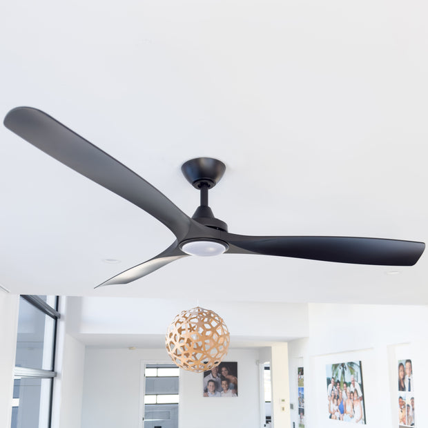 Spitfire DC 60 Black Ceiling Fan with 18W 3CCT LED Light