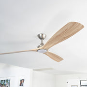 Spitfire DC 60 Nickel Ceiling Fan with Oak Blades and 18W 3CCT LED Light