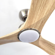 Spitfire DC 60 Nickel Ceiling Fan with Oak Blades and 18W 3CCT LED Light