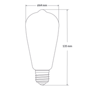6w 12-24V Pear Filament Globe Extra Warm White Dimmable