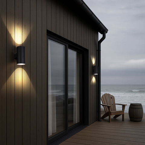 STINA 2 LIGHT WALL LAMP 2x9w CCT BLACK IP65