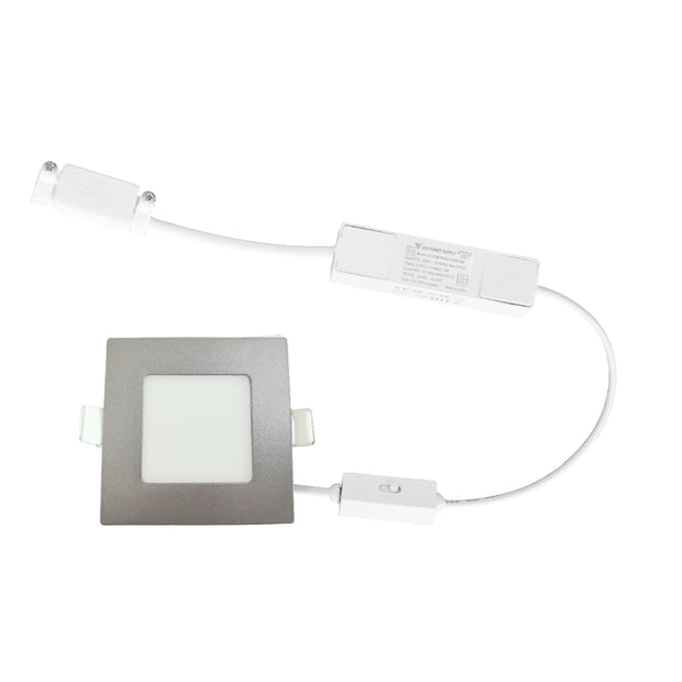STOW 3w LED CCT 240v Silver Square Stair Light