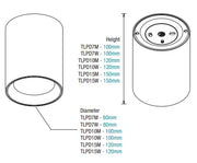 Paco 7W 80mm dia Tricolour LED Surface Mounted Downlight White