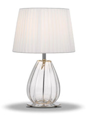 Veana Table Lamp Chrome Clear Ivory