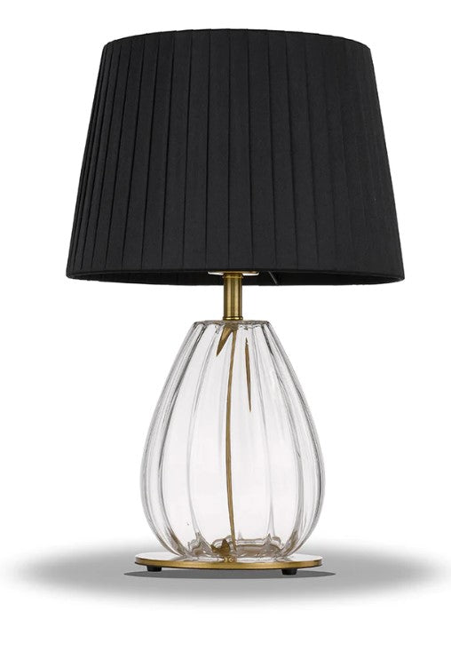 Veana Table Lamp Antique Gold Clear Black