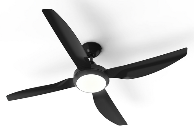 Coolum 52 AC Ceiling Fan Black with LED Light