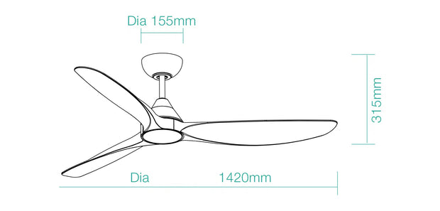 Seaforth DC 56 Smart Ceiling Fan Matt Black