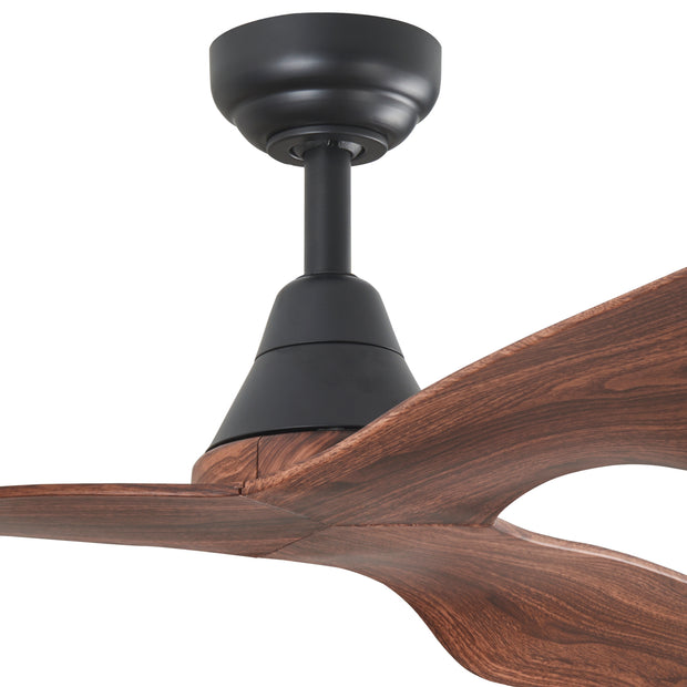 Simplicity DC 52 Black Ceiling Fan with Walnut Blades