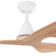 Simplicity DC 52 White Ceiling Fan with Oak Blades