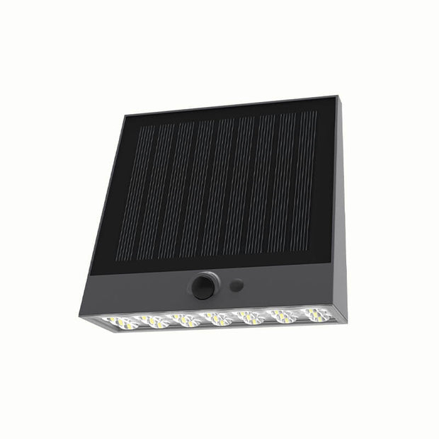 2w Black Wedge 1000lm IP54 Solar Wall Down Light (4 Settings)