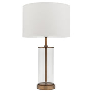 Sonya Table Lamp W Aged Brass,Glass base White Shade