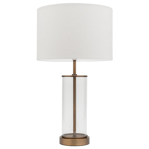 Sonya Table Lamp W Aged Brass,Glass base White Shade