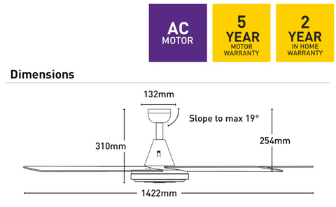 Swift 56 Ceiling Fan 316 Stainless Steel