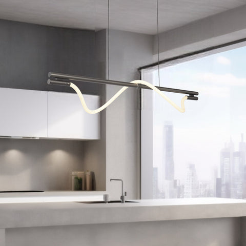 Taft 30W 3000K LED 120cm Bar Pendant Gun Metal