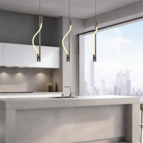 Taft 20W 3000K LED 75cm Bar Pendant Gun Metal