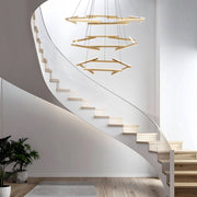 Tarson 120w 3000K LED 3 Tier Pendant Black with Gold