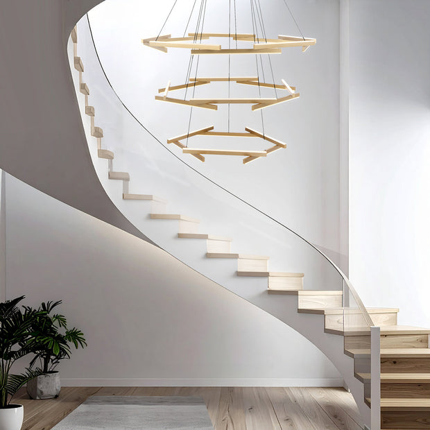 Tarson 120w 3000K LED 3 Tier Pendant Black with Gold