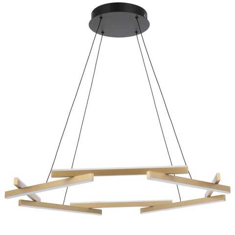 Tarson 40w 3000K LED 1 Tier Pendant Black with Gold