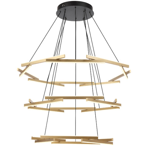 Tarson 120w 3000K LED 3 Tier Pendant Black with Gold