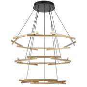 Tarson 120w 3000K LED 3 Tier Pendant Black with Gold