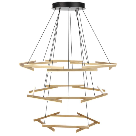 Tarson 120w 3000K LED 3 Tier Pendant Black with Gold