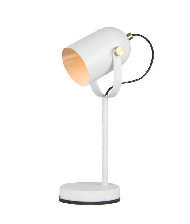 Tazza White with Antique Brass Table Lamp E27