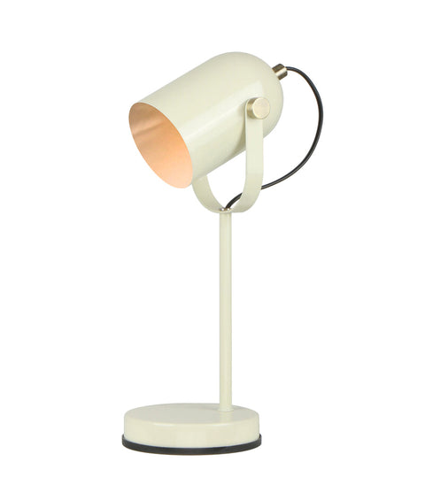 Tazza Glossy Cream with Antique Brass Table Lamp E27