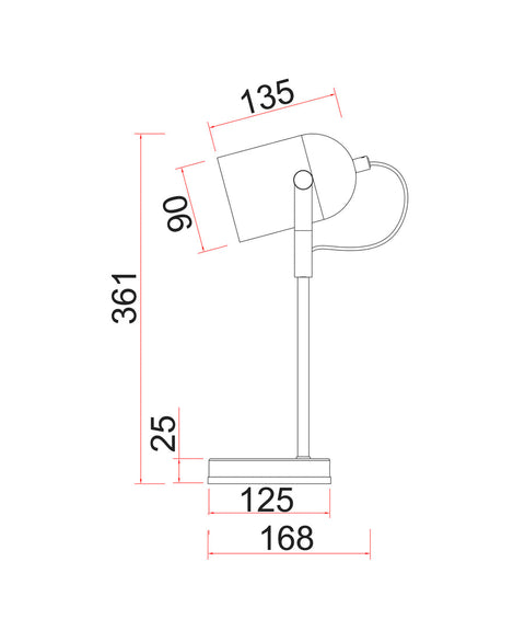 Tazza Glossy Cream with Antique Brass Table Lamp E27